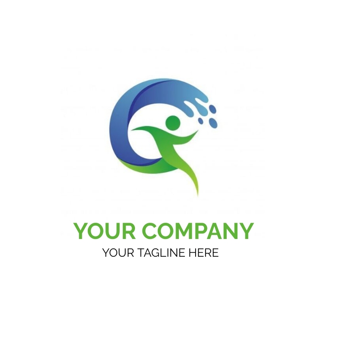 Running man with water wave Logo Template |